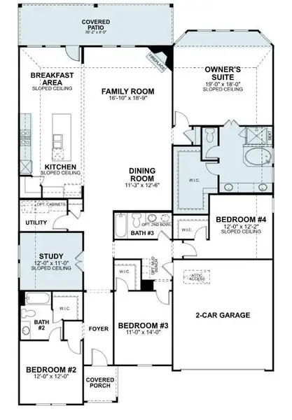 2D floor plan layout of this home in Marvida, Cypress, TX (Image 4).