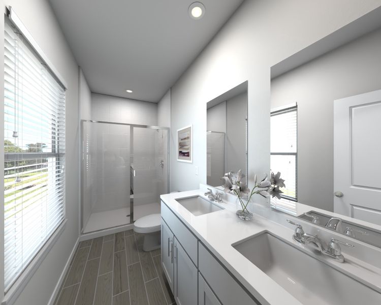 Furnished interior view inside a new home in The District at Oakleaf - The Commons, Middleburg (Image 7). Furnished interior view inside a new home in The District at Oakleaf - The Commons, Middleburg (Image 7).