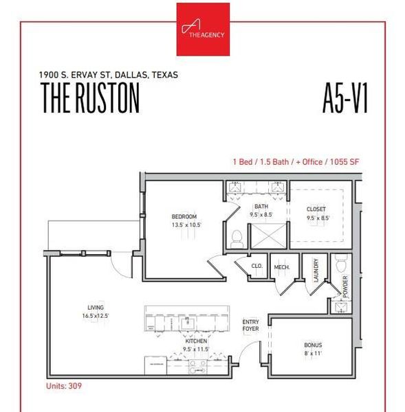 2D floor plan layout of this home in , Dallas, TX (Image 4).