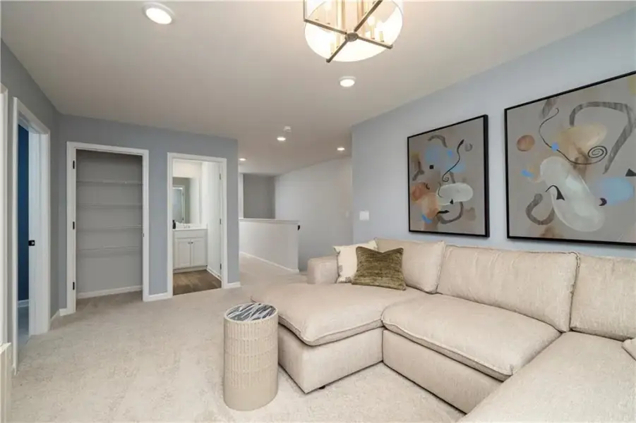Furnished interior view inside a new home in Croftside Single Family Homes, Powder Springs (Image 12). Furnished interior view inside a new home in Croftside Single Family Homes, Powder Springs (Image 12).
