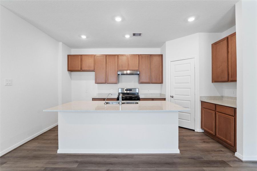 This spacious kitchen has it all—ample storage, generous counter space, and a layout that truly makes it the heart of the home.