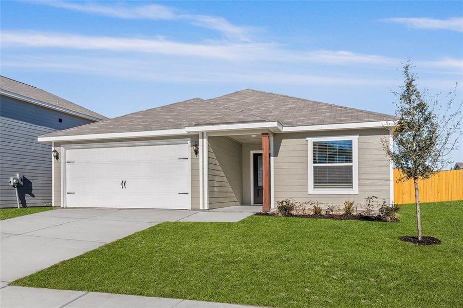 Ranch-style home with a garage, driveway, and roof with shingles Ranch-style home with a garage, driveway, and roof with shingles