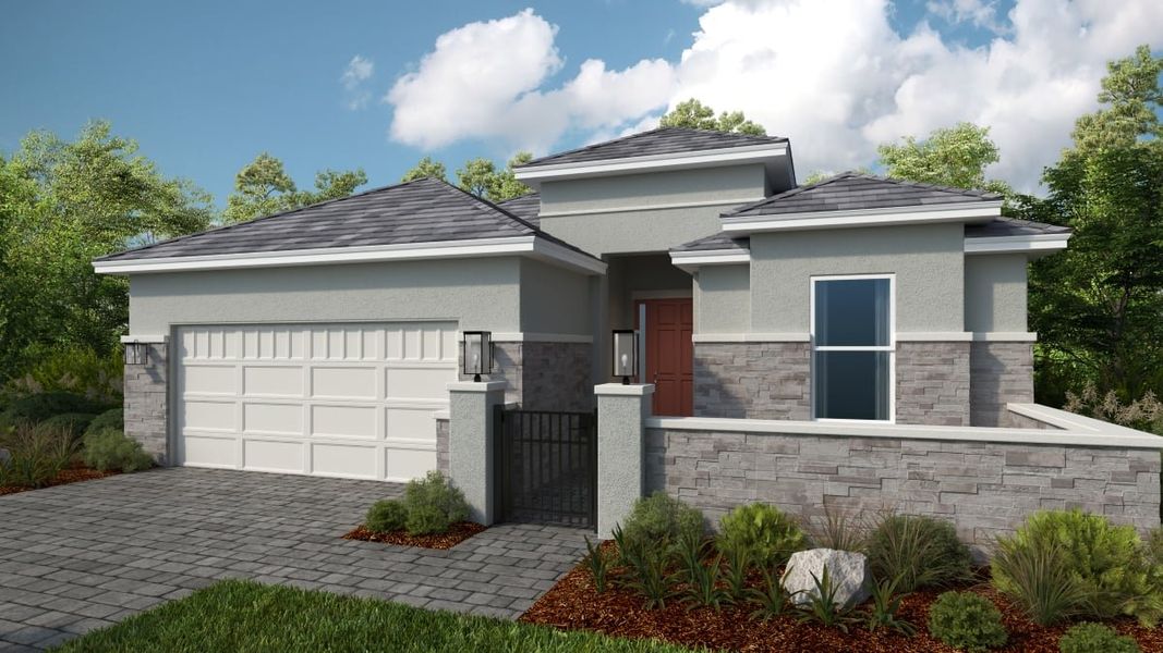 Representative exterior photo of a completed home built from the Lavello by Taylor Morrison in Esplanade at McKinnon Groves, Winter Garden, FL (Image 20). Representative exterior photo of a completed home built from the Lavello by Taylor Morrison in Esplanade at McKinnon Groves, Winter Garden, FL (Image 20).