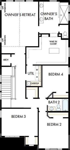 2D floor plan layout of this home in Revel Crossing at Wolf Ranch - The Panorama Collection, Colorado Springs, CO (Image 3). 2D floor plan layout of this home in Revel Crossing at Wolf Ranch - The Panorama Collection, Colorado Springs, CO (Image 3).