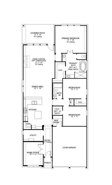 2D floor plan layout of this home in Woodside, Georgetown, TX (Image 2).