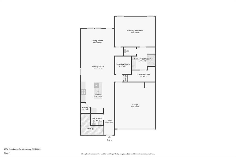 2D floor plan layout of this home in Saratoga, Granbury, TX (Image 5).