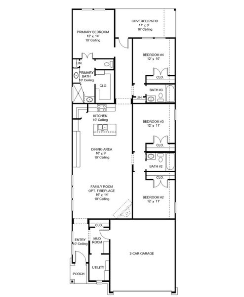 2D floor plan layout of this home in The Grand Prairie, Hockley, TX (Image 2).