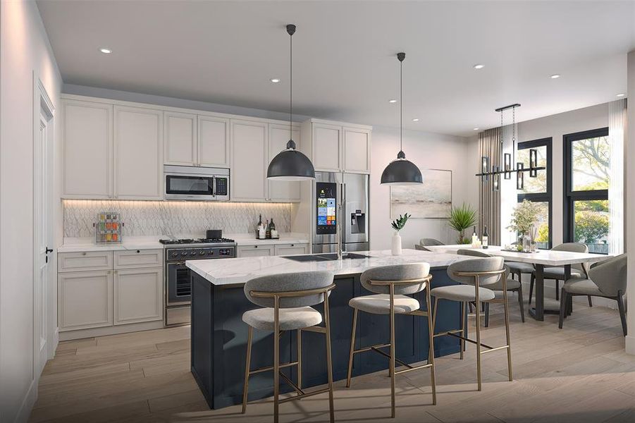 Furnished interior view inside a new home in , Early (Image 7). Furnished interior view inside a new home in , Early (Image 7).