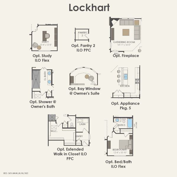 2D floor plan layout for the Lockhart by Pulte Homes in Anna Town Square, Anna, TX (Image 28).