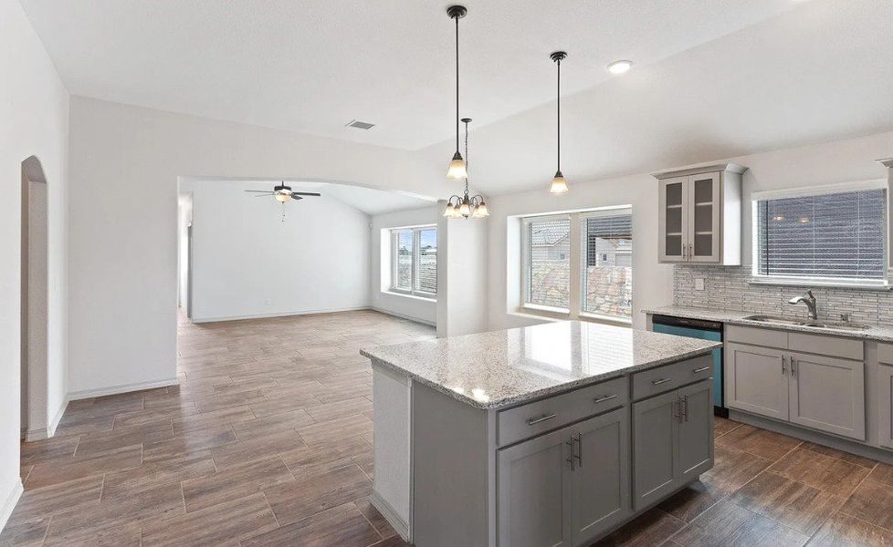 Representative furnished interior of a home built from the Mary 1865SSC by Saratoga Homes in Paseo Del Este, El Paso (Image 5). Representative furnished interior of a home built from the Mary 1865SSC by Saratoga Homes in Paseo Del Este, El Paso (Image 5).