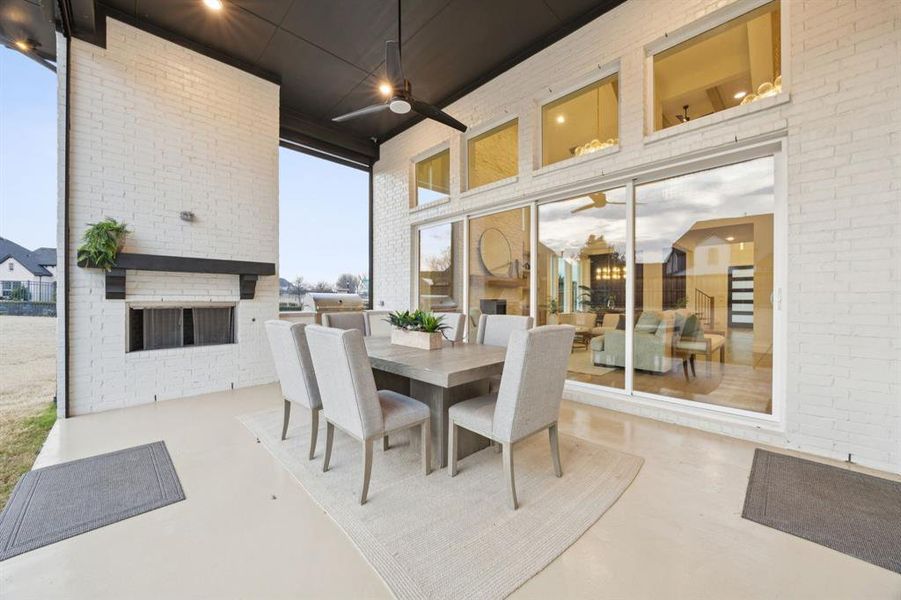 Exterior details and patio area of a home in Edgestone at Legacy, Frisco (Image 3).