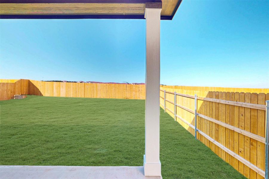 Exterior details and patio area of a home in Cascades at Onion Creek, Austin (Image 3).