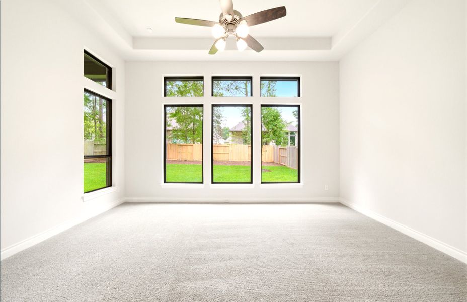 Spacious, unfurnished interior of a new home in The Woodlands Hills 65′, Willis (Image 49).