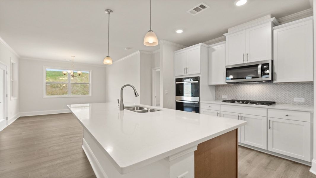 Representative furnished interior of a home built from the BRISTOL by D.R. Horton in Hamptons at Riverwood North, Dallas (Image 7).
