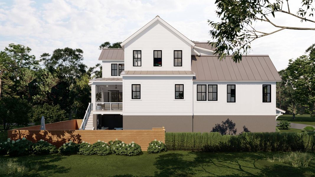 Front exterior of a new home in , Isle Of Palms, SC, highlighting curb appeal (Image 17). Front exterior of a new home in , Isle Of Palms, SC, highlighting curb appeal (Image 17).