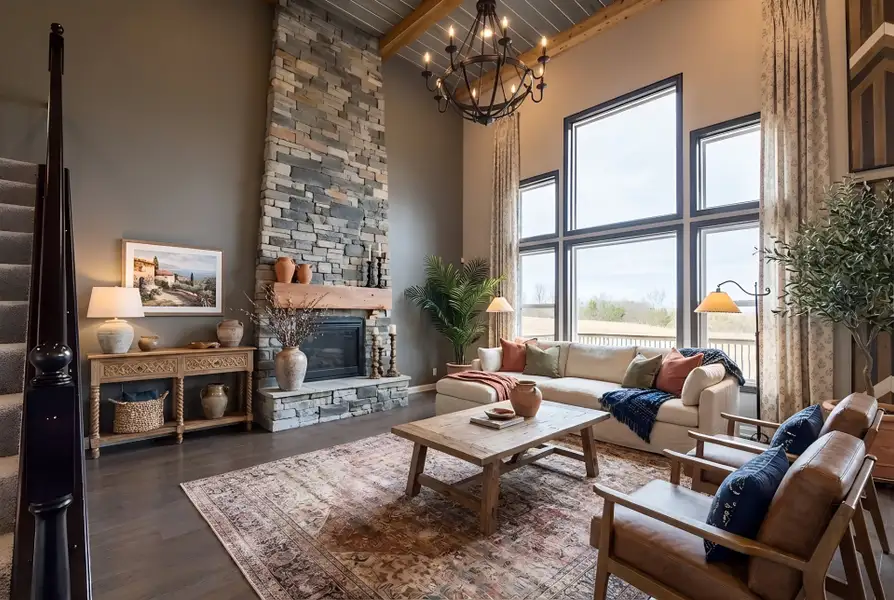 Representative furnished interior of a home built from the Paxton by Fischer Homes in Governor’s Preserve, Canton (Image 44).