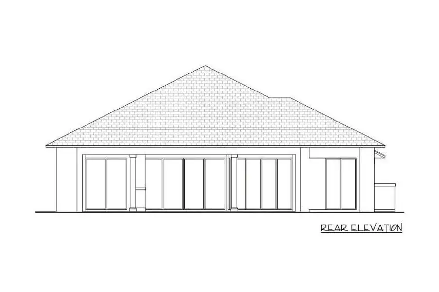 Rear Elevation with glass with views on the lake