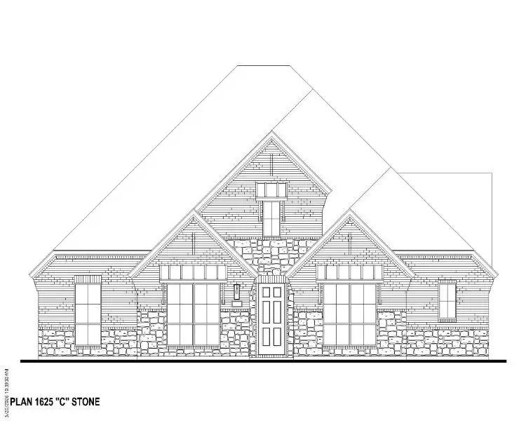 Plan 1625 Elevation C w/ Stone Plan 1625 Elevation C w/ Stone