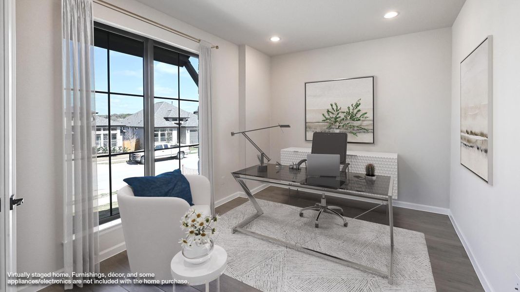 Furnished interior view inside a new home in 6 Creeks, Kyle (Image 9).