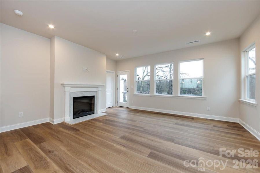 Electric Fireplace Located in the Living Room