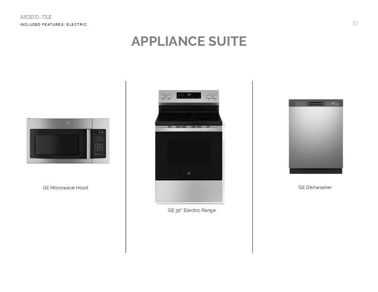 Farmhouse Look Palette 5: Appliance Selection Sheet (*Artist rendering used for illustration purposes only.)