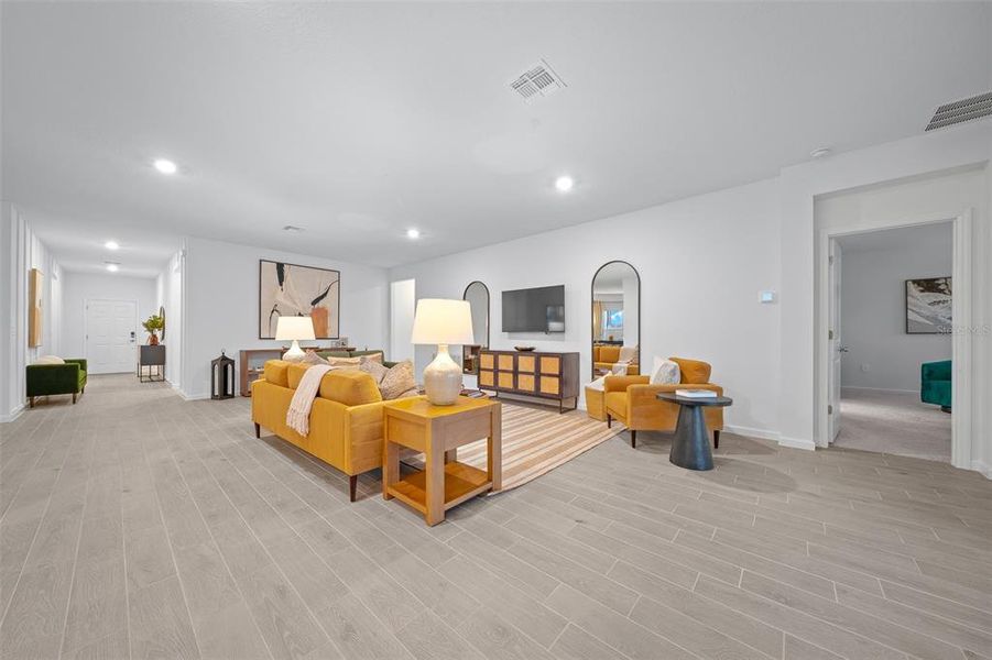 Furnished interior view inside a new home in Pioneer Ranch: Pioneer Ranch 60's, Ocala (Image 24).