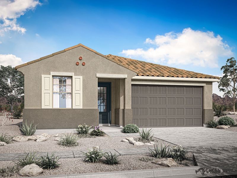 Representative exterior photo of a completed home built from the Ginger by Mattamy Homes in Rosewood Heights, San Tan Valley, AZ (Image 3).