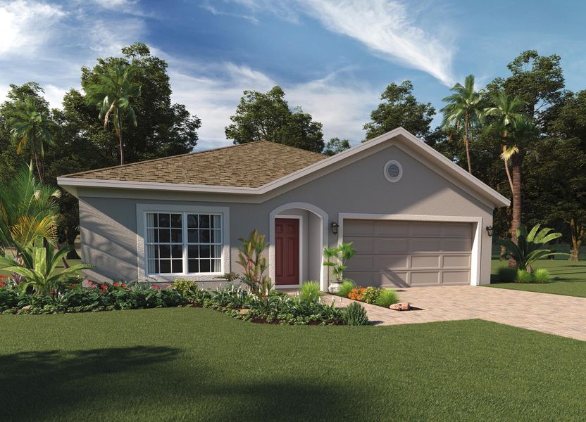Representative exterior photo of a completed home built from the Kensington Flex by Risewell Homes in Park View at the Hills, Minneola, FL (Image 28).