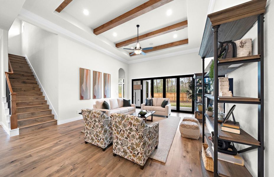 Furnished interior view inside a new home in The Woodlands Hills 65′, Willis (Image 45).