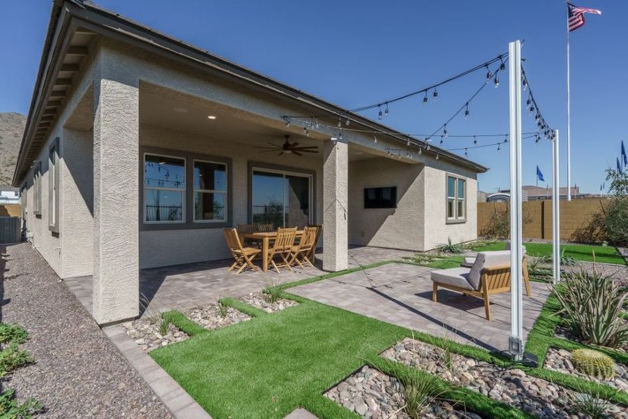 Exterior details and patio area of a home in The Ridge at Sienna Hills, Buckeye (Image 24).