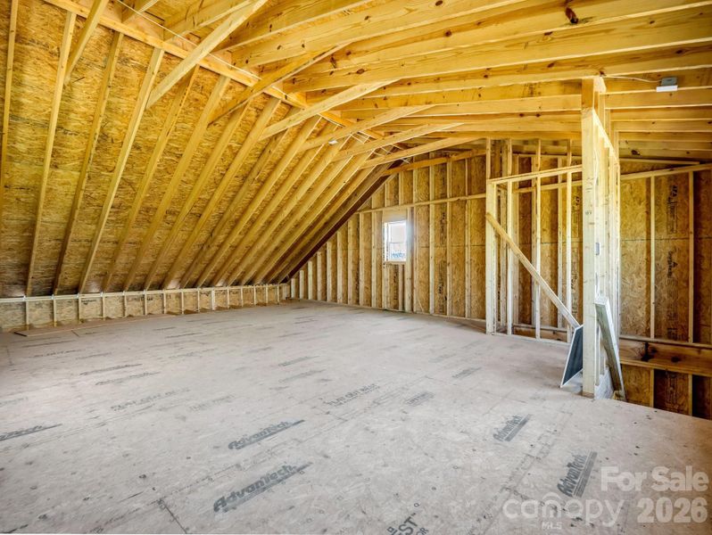 Bonus space for guest qts above the garage.