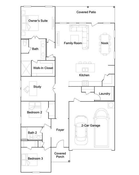 2D floor plan layout of this home in Lago Mar, Texas City, TX (Image 2).