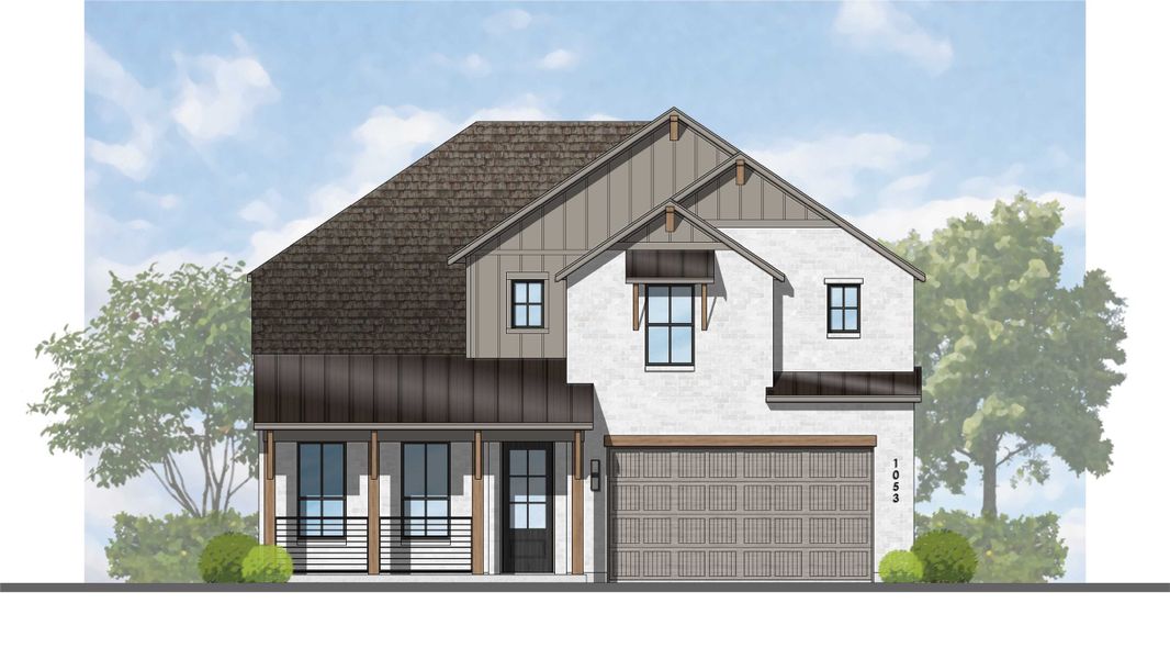 Representative rendering of the exterior for the Renoir Plan by Highland Homes (Image 4). Representative rendering of the exterior for the Renoir Plan by Highland Homes (Image 4).