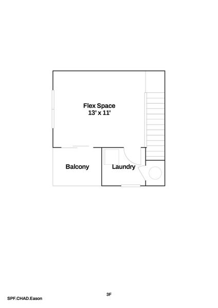 2D floor plan layout for the Eason by Legacy South Homes in Walton Station, Nashville, TN (Image 4).