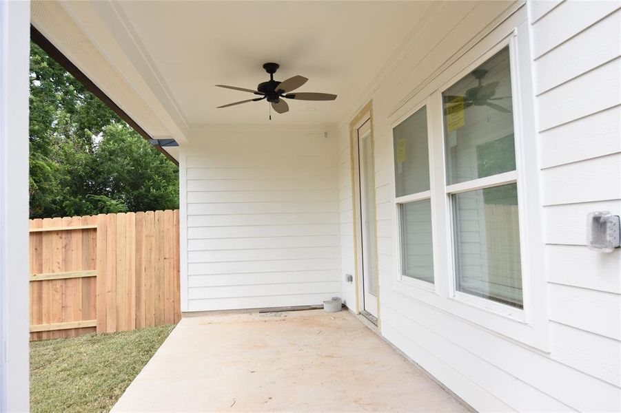 Large covered back patio