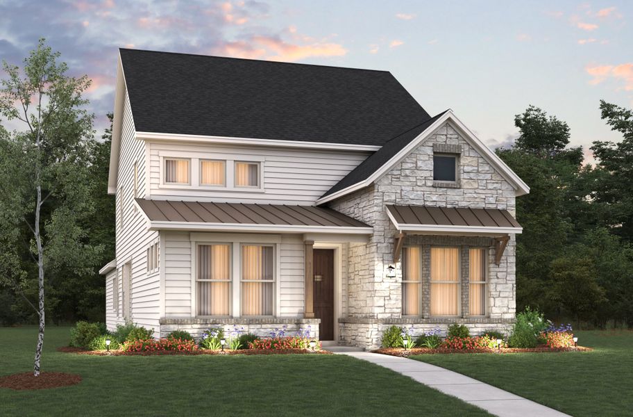 Representative exterior photo of a completed home built from the Alpine by Beazer Homes in Treeline, Justin, TX (Image 14).