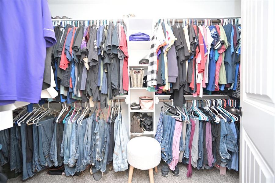 Double racked walk-in closet Double racked walk-in closet