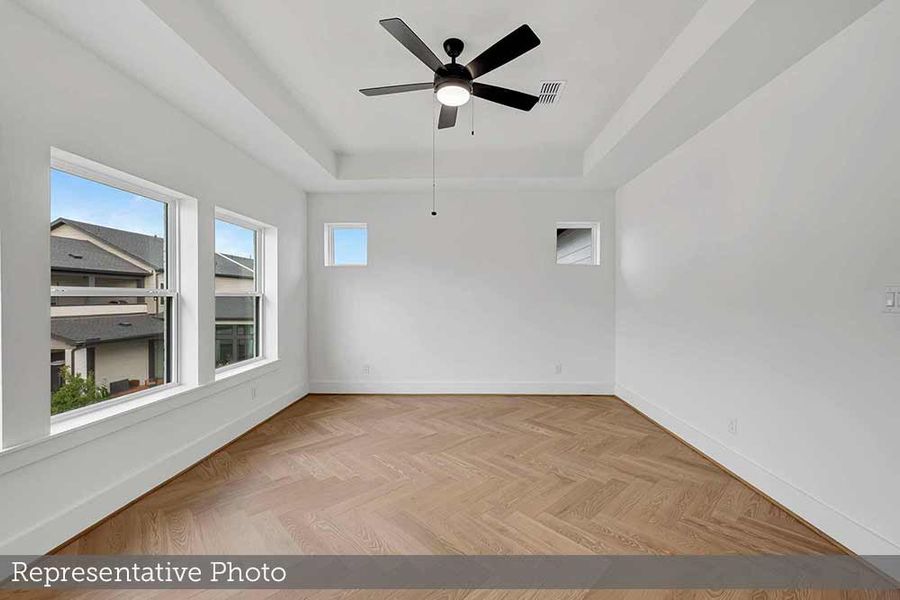 Spacious, unfurnished interior of a new home in Easthaven at Bridgeland Central - Horizon Collection, Cypress (Image 22). Spacious, unfurnished interior of a new home in Easthaven at Bridgeland Central - Horizon Collection, Cypress (Image 22).