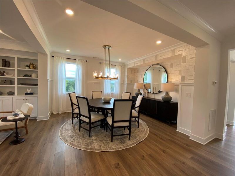 Furnished interior view inside a new home in Estates at Yellow Creek, Cumming (Image 6). Furnished interior view inside a new home in Estates at Yellow Creek, Cumming (Image 6).