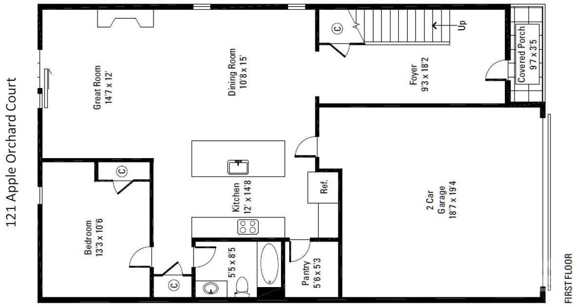 2D floor plan layout of this home in Wallace Springs, Statesville, NC (Image 4). 2D floor plan layout of this home in Wallace Springs, Statesville, NC (Image 4).