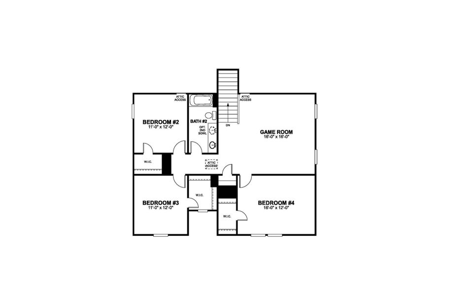 2D floor plan layout of this home in Cascades at Onion Creek, Austin, TX (Image 4). 2D floor plan layout of this home in Cascades at Onion Creek, Austin, TX (Image 4).
