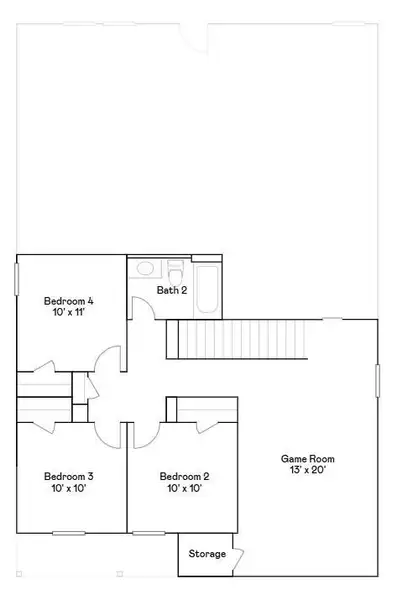 2D floor plan layout of this home in Windrose Green, Angleton, TX (Image 4).