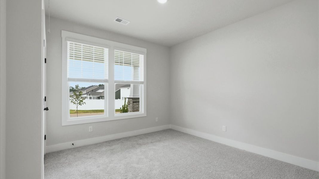 Tasteful bedroom with plush carpet, a walk-in closet, and large windows for abundant natural light in Spartanburg, SC