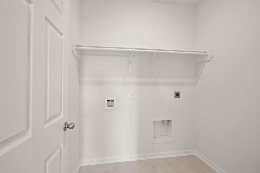 The laundry room layout is carefully planned for optimal workflow with designated areas for washing, drying, and storing. The laundry room layout is carefully planned for optimal workflow with designated areas for washing, drying, and storing.