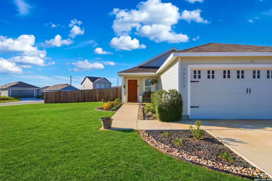 Front exterior of a new home in Mission del Lago, San Antonio, TX, highlighting curb appeal (Image 21). Front exterior of a new home in Mission del Lago, San Antonio, TX, highlighting curb appeal (Image 21).