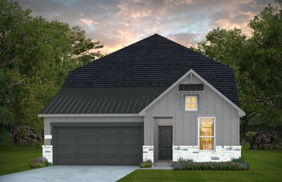 Representative exterior photo of a completed home built from the Woodland by Centex in Stokesbury, Waller, TX (Image 3).