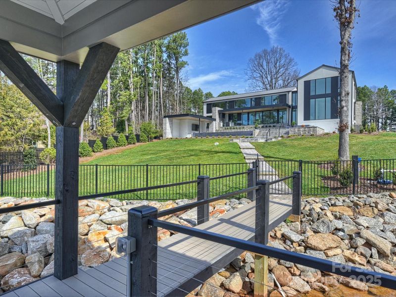 View from covered dock looking at rear elevation