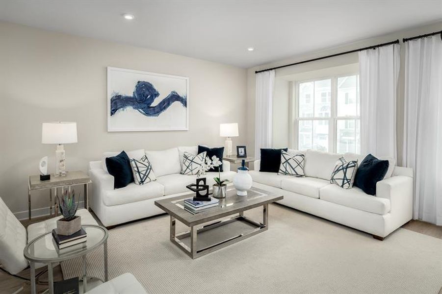 Representative furnished interior of a home built from the Sonata by Ryan Homes in Moore Farm Townhomes, Indian Trail (Image 11).