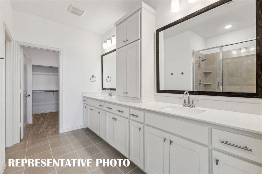 Plenty of room for two in this beautiful owner's bath!  REPRESENTATIVE PHOTO