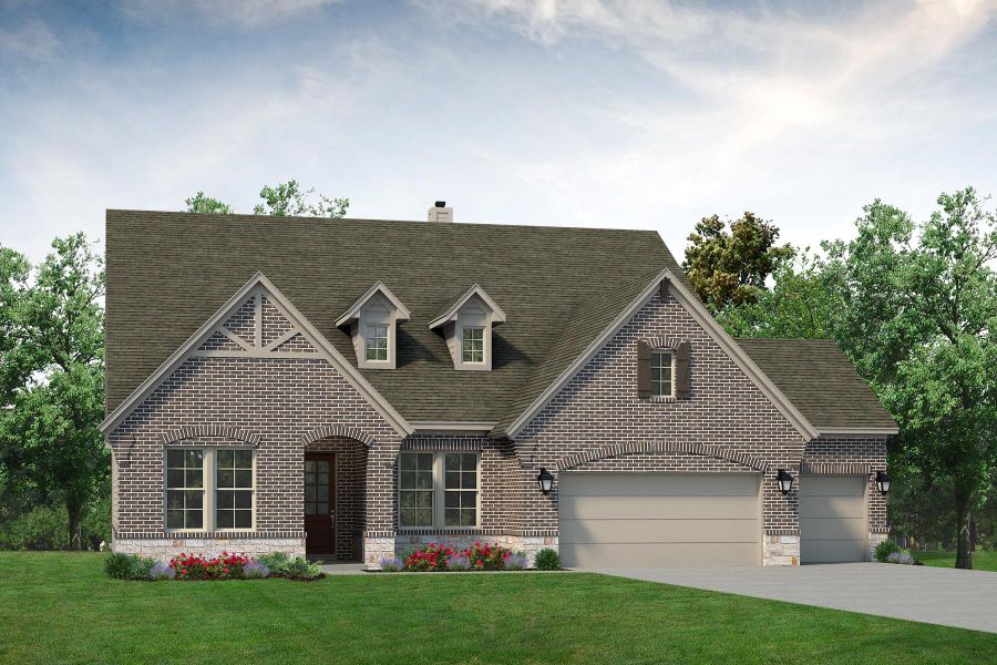 Elevation F - 3 Car Garage